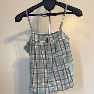 Plaid Green Women's Top